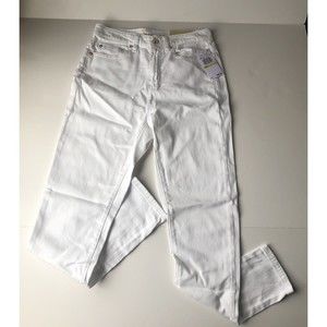 NWT MICHAEL KORS Selma Skinny High Rise Slim White  Jeans Size 4 Women